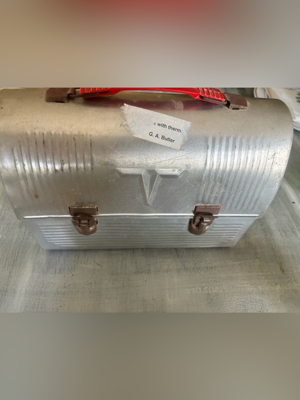 Vintage Thermos Metal Lunch Box & Matching Thermos Bottle Set